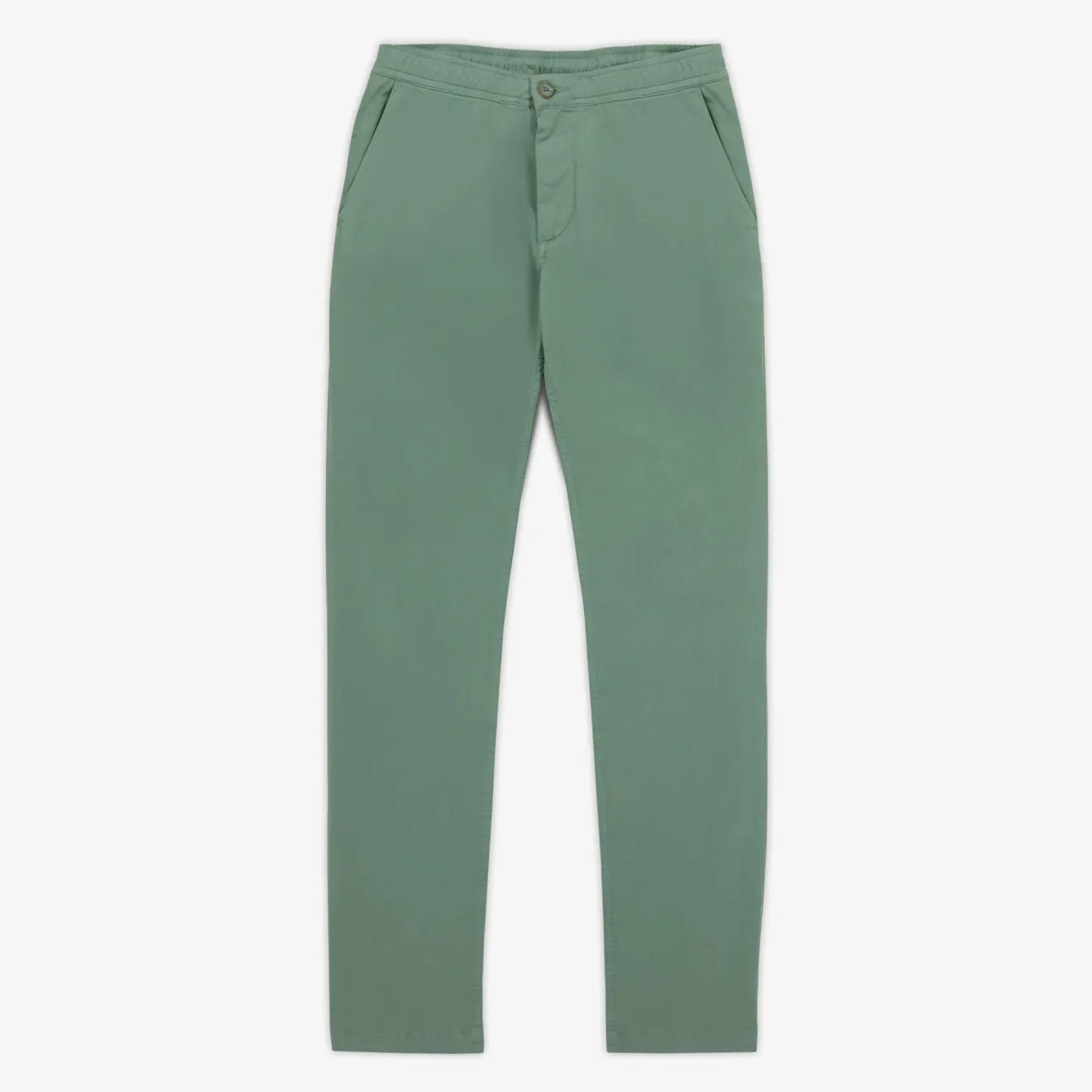 Ligne Play|Pantalons>SERGE BLANCO 743 elasticated chinos in almond green parachute fabric MINT