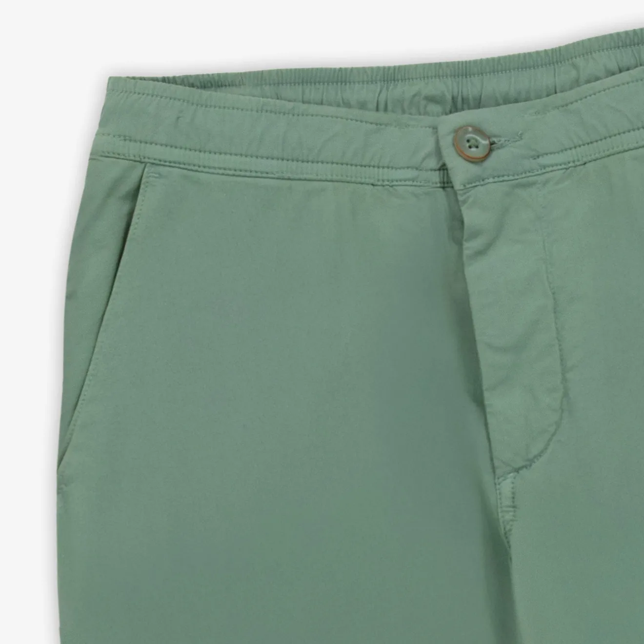 Ligne Play|Pantalons>SERGE BLANCO 743 elasticated chinos in almond green parachute fabric MINT