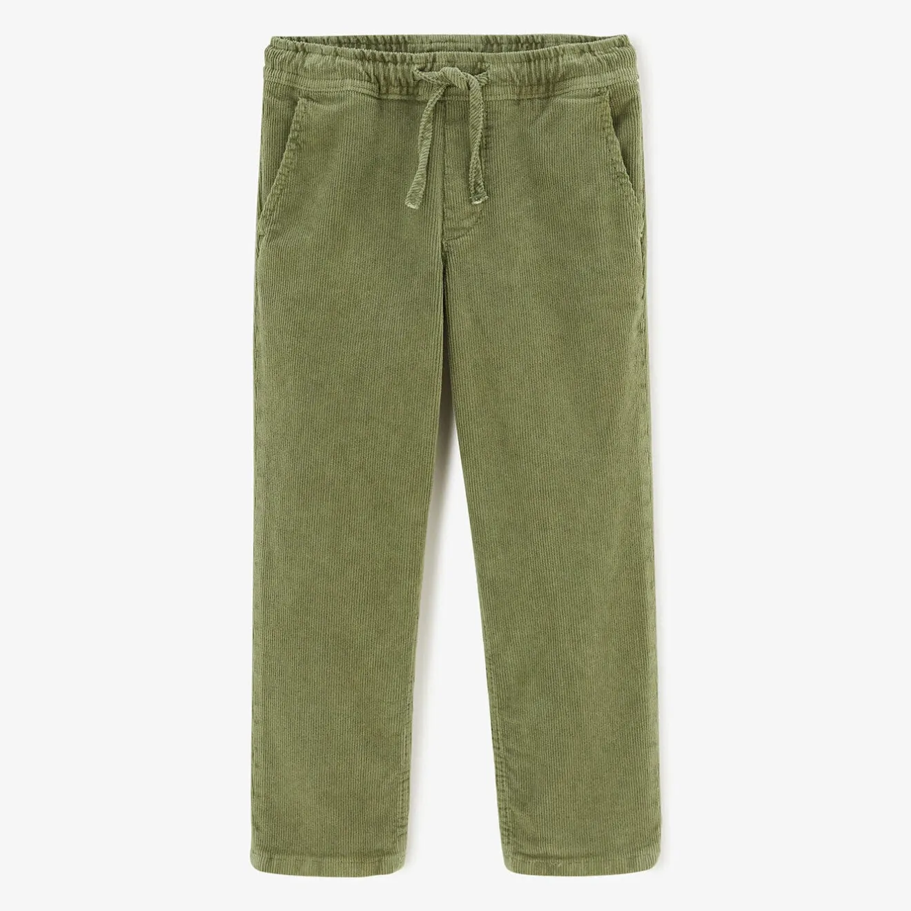 Vêtements>SERGE BLANCO 734 Junior velvet chinos with elasticated waistband in military green ORANGE CUIVRE