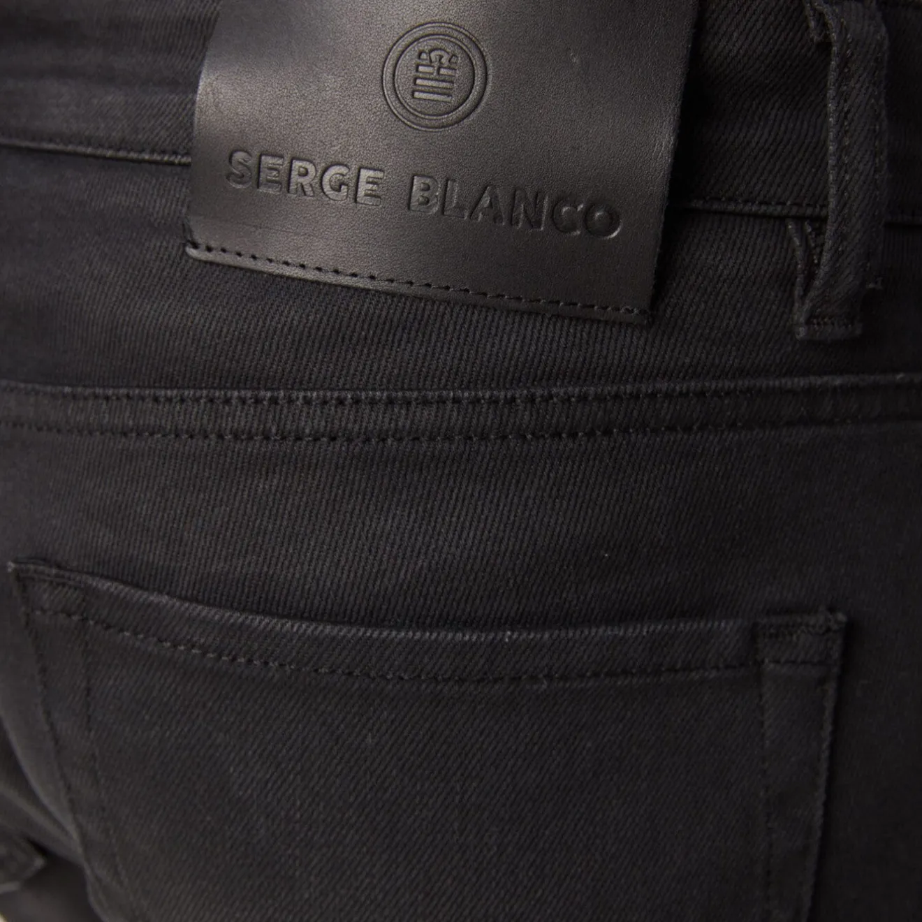 Pantalons>SERGE BLANCO 335 Powertwist black straight fit 5 pocket washed jeans CHARBON