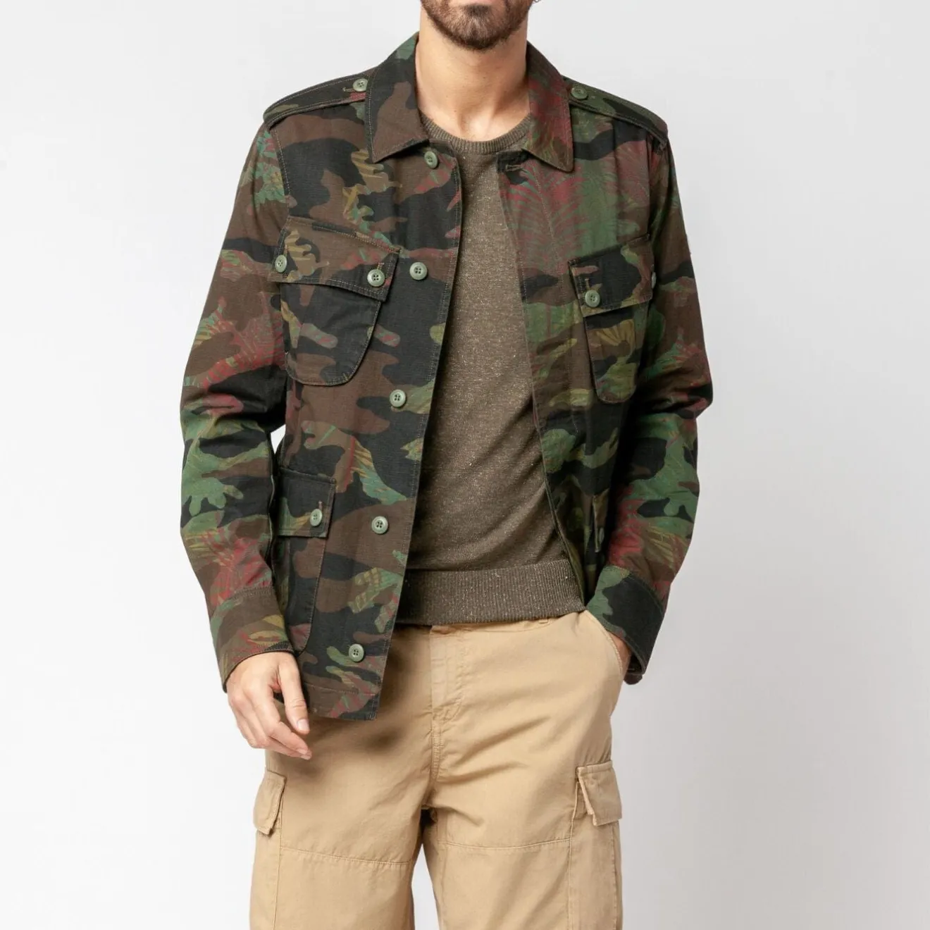 Manteaux Et Vestes>SERGE BLANCO Anatole military parka JAUNE