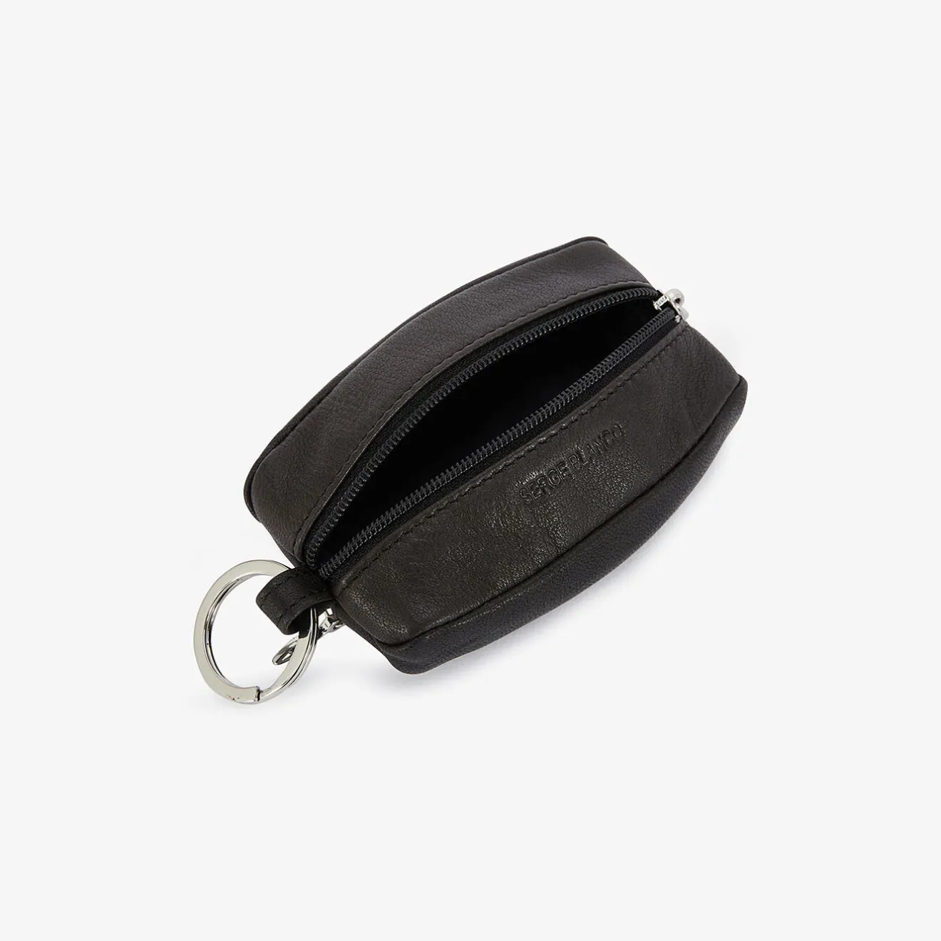 Maroquinerie>SERGE BLANCO ANCHORAGE small black purse CHOCOLAT