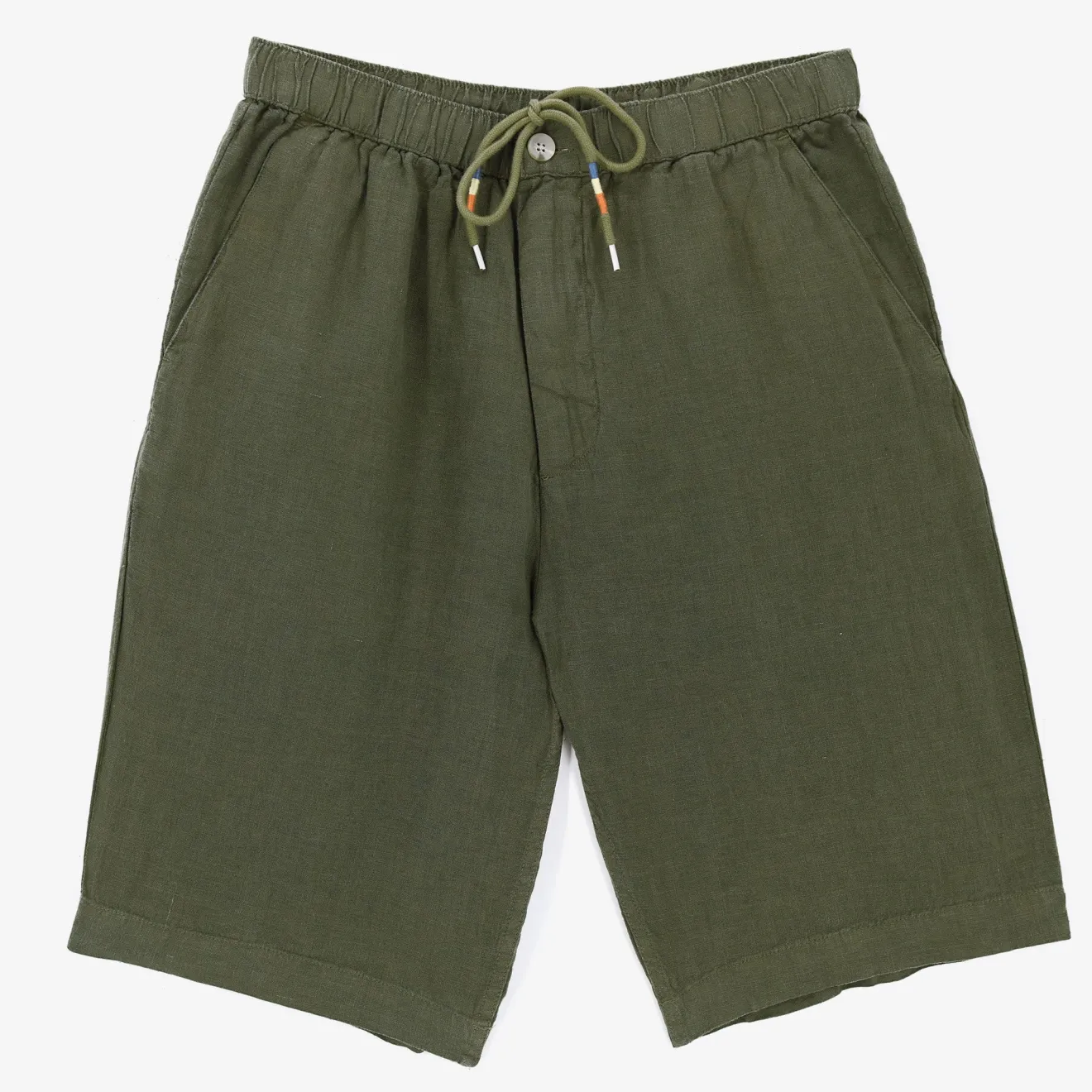 Shorts & Bermudas>SERGE BLANCO Bermuda 243 in teak green linen CORAIL