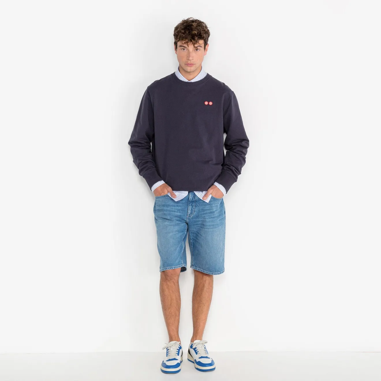 Shorts & Bermudas|Daddy Cool>SERGE BLANCO Bermuda 331 tapered fixed stone blue MILITAIRE