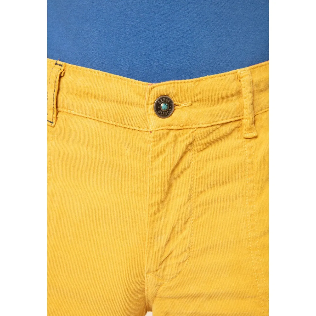 Shorts & Bermudas>SERGE BLANCO Bermuda shorts in straw velvet MARINE