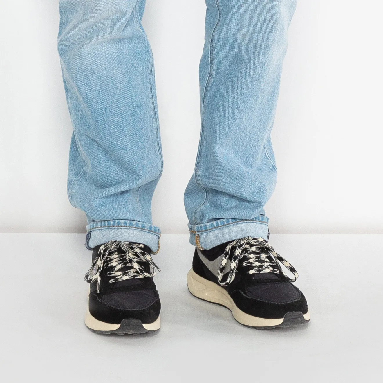 Collection Martin>SERGE BLANCO Black Martin Sneaker BLANC