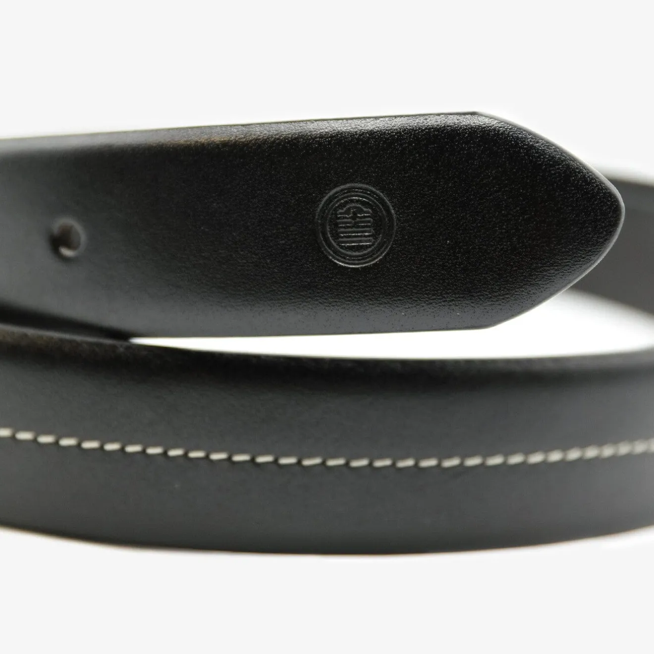 Ceintures>SERGE BLANCO Black smooth leather belt COLORISASSORT