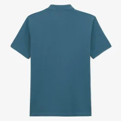 Polos>SERGE BLANCO Blanco 1958 blue short-sleeved cotton pique polo shirt LYS