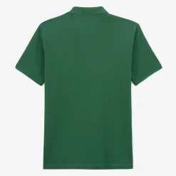 Polos>SERGE BLANCO Blanco 1958 short-sleeved cotton pique polo shirt in fir green LYS