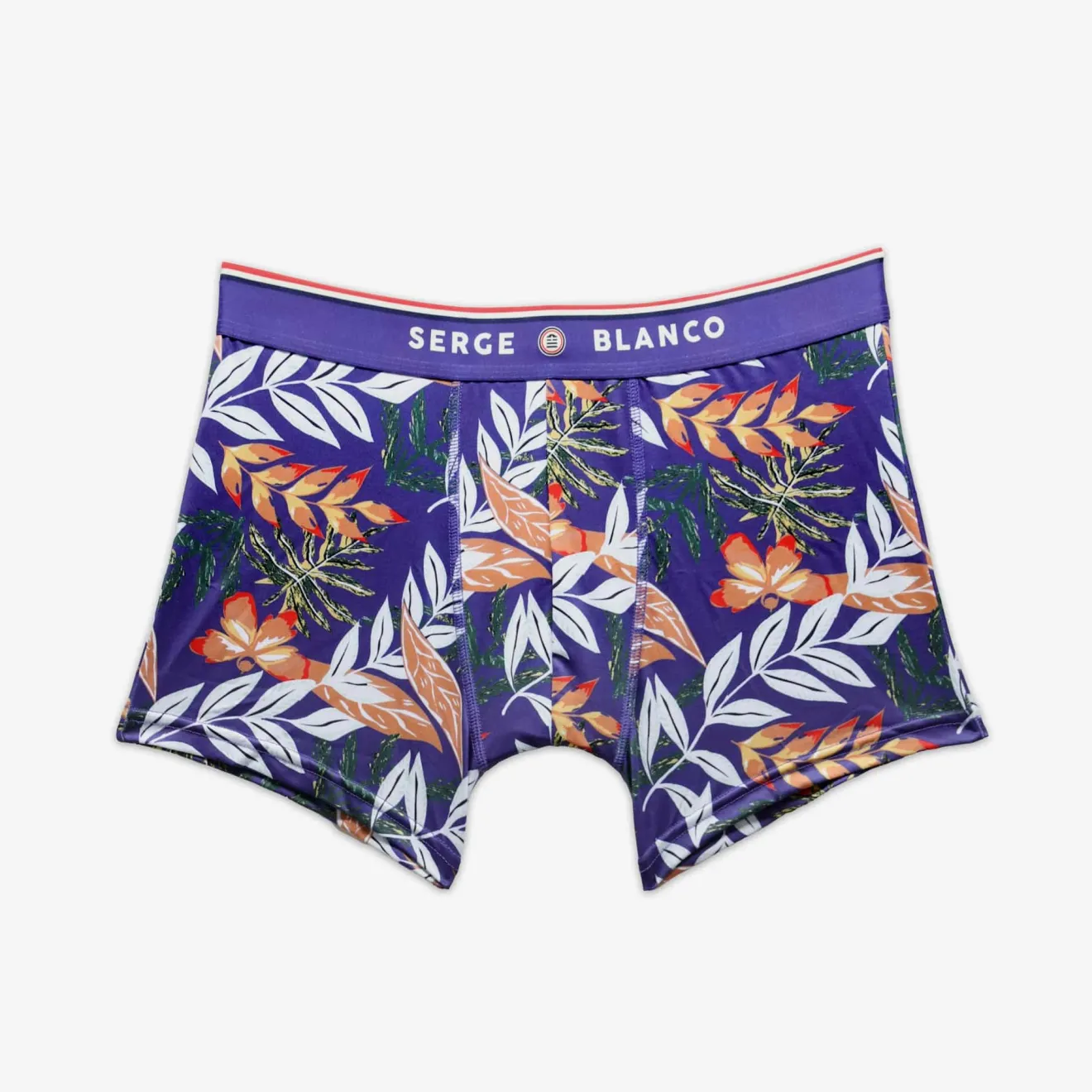 Sous-vêtements|Le Sportif>SERGE BLANCO Blue work leaf sublimation boxer shorts TECK