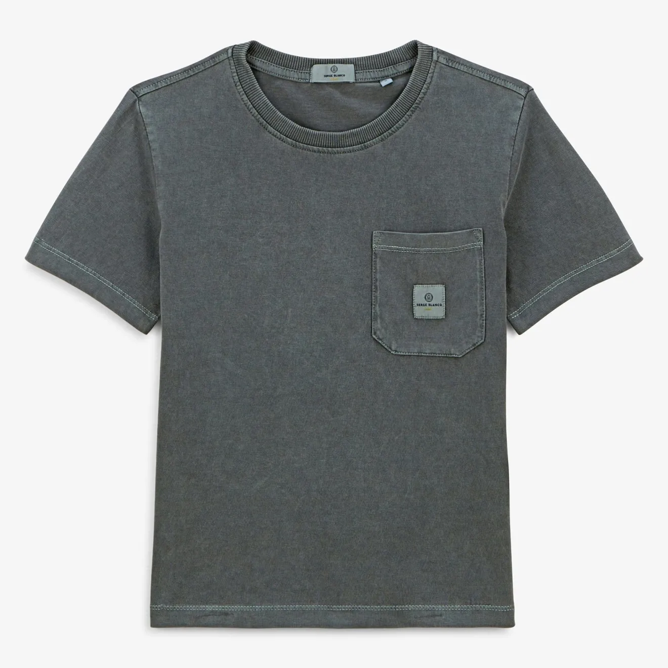 T-shirts|Tel Père, Tel Fils>SERGE BLANCO Boy's Round Neck T-shirt Tim Anthracite Grey | TECK