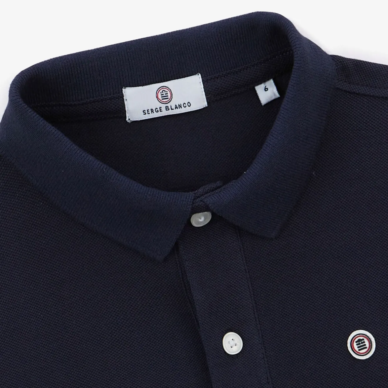 Polos|Tel Père, Tel Fils>SERGE BLANCO Boy's Short Sleeve Polo Shirt in Dark Blue Cotton | GAZON