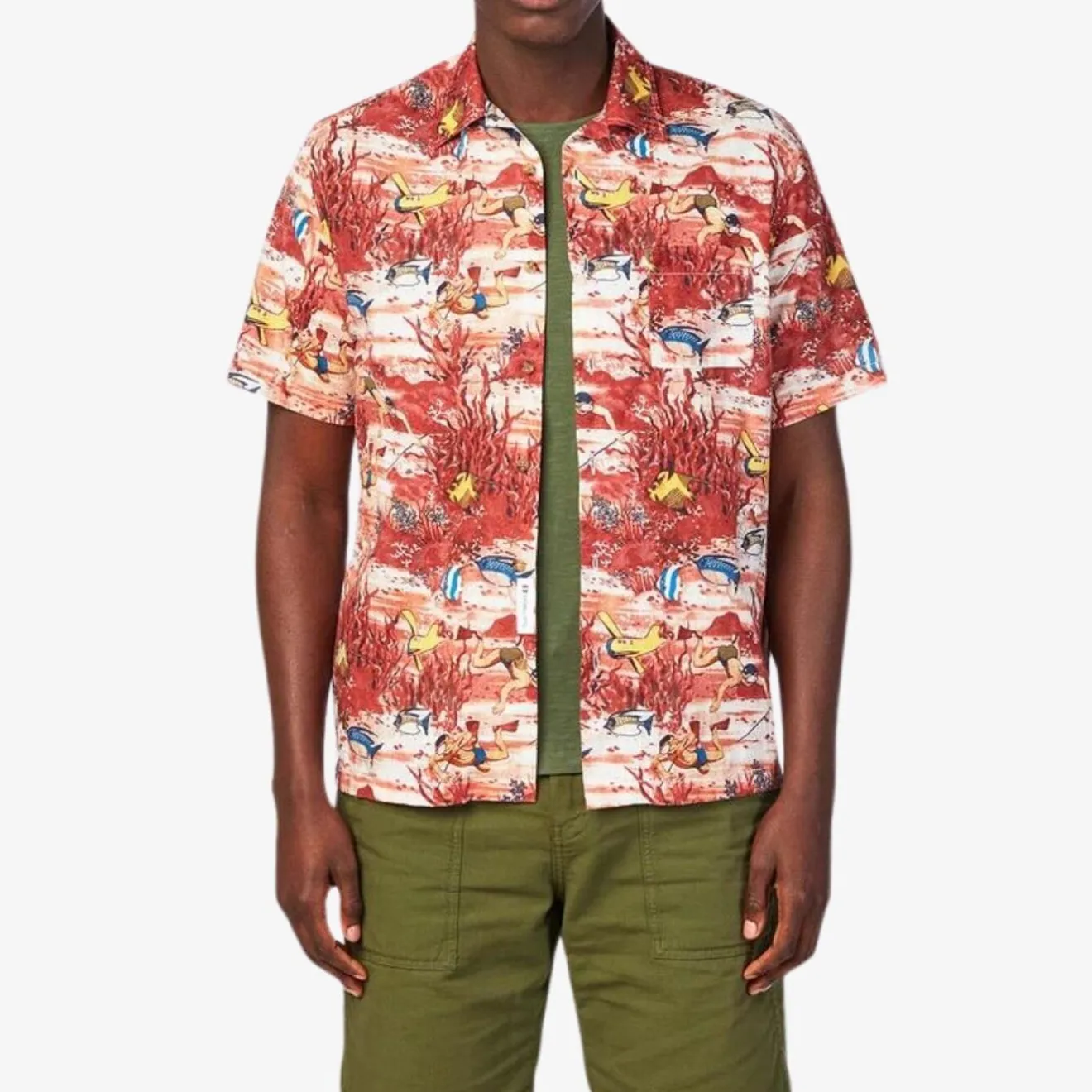 Chemises>SERGE BLANCO print short sleeve shirt BRICK