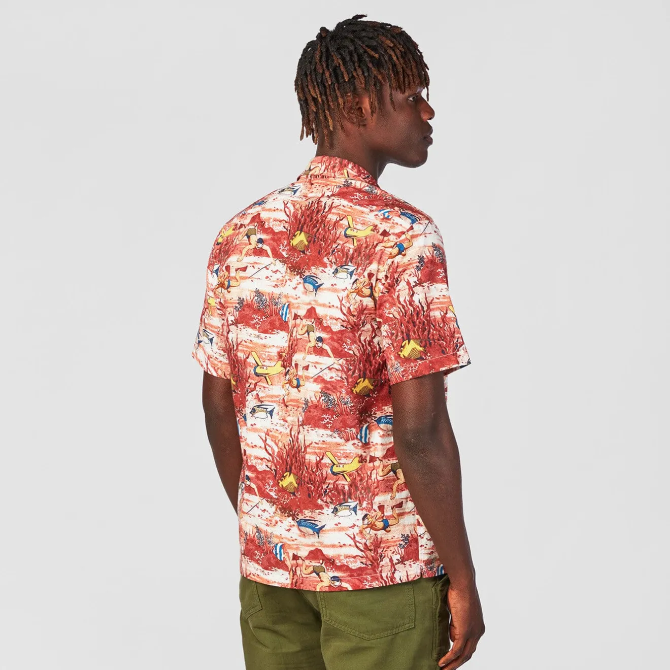 Chemises>SERGE BLANCO print short sleeve shirt BRICK