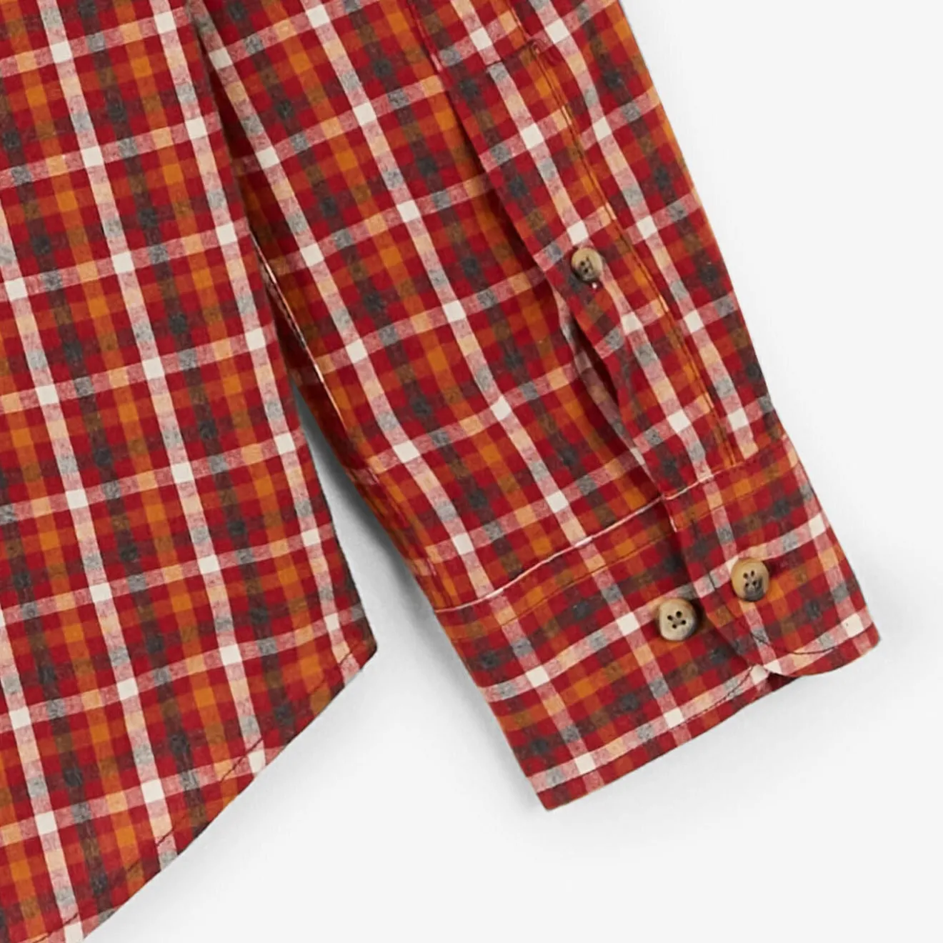 Chemises>SERGE BLANCO red plaid long sleeve shirt BRICK
