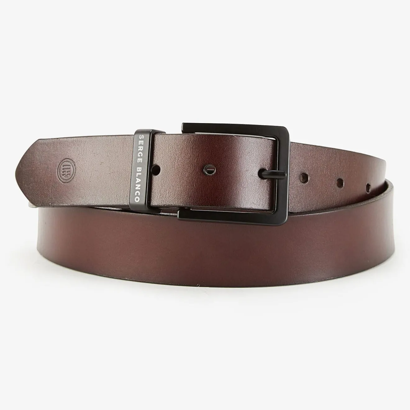 Ceintures>SERGE BLANCO Brown leather belt MARRON