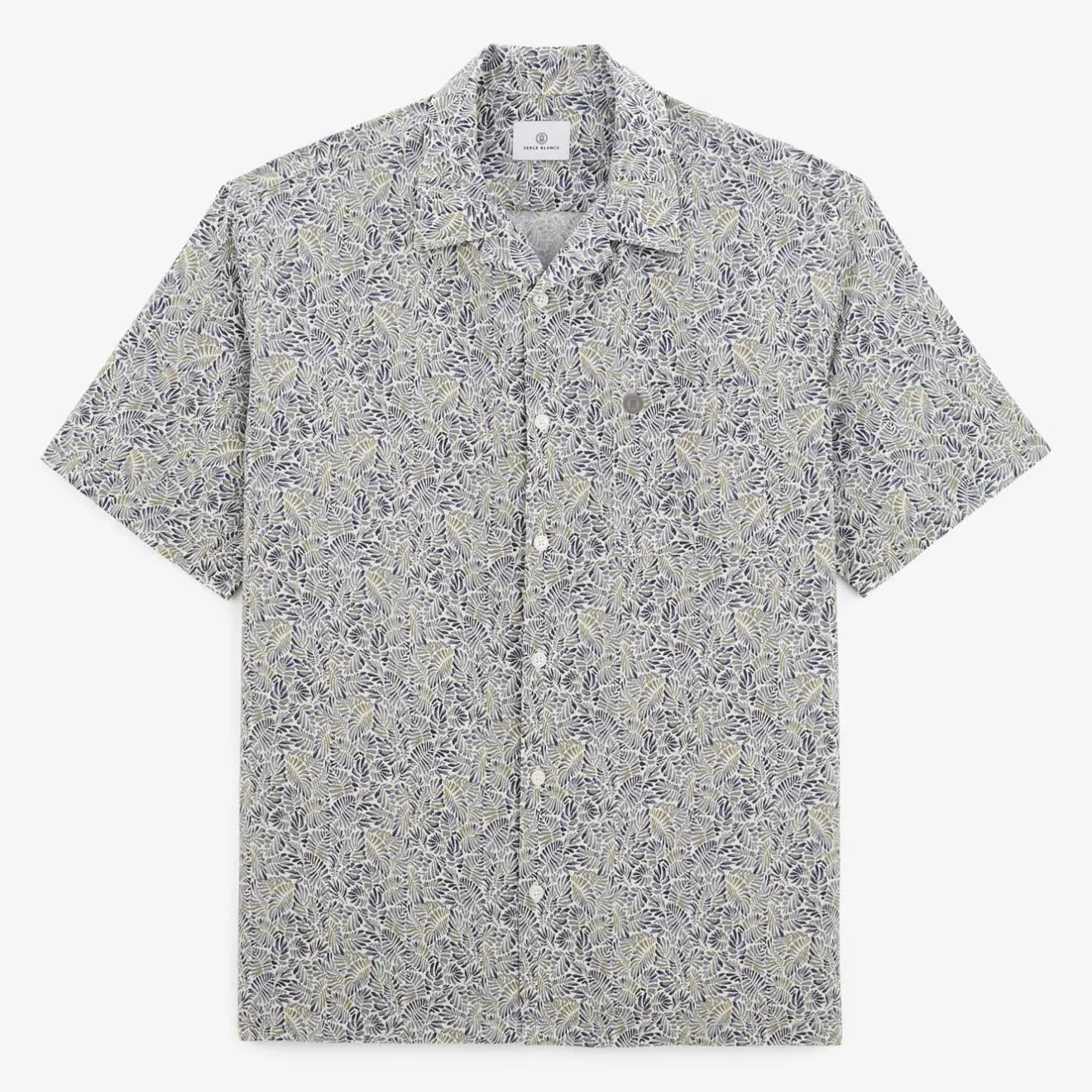 Chemises>SERGE BLANCO Caracas shirt with cloud blue foliage print BLUE WORK