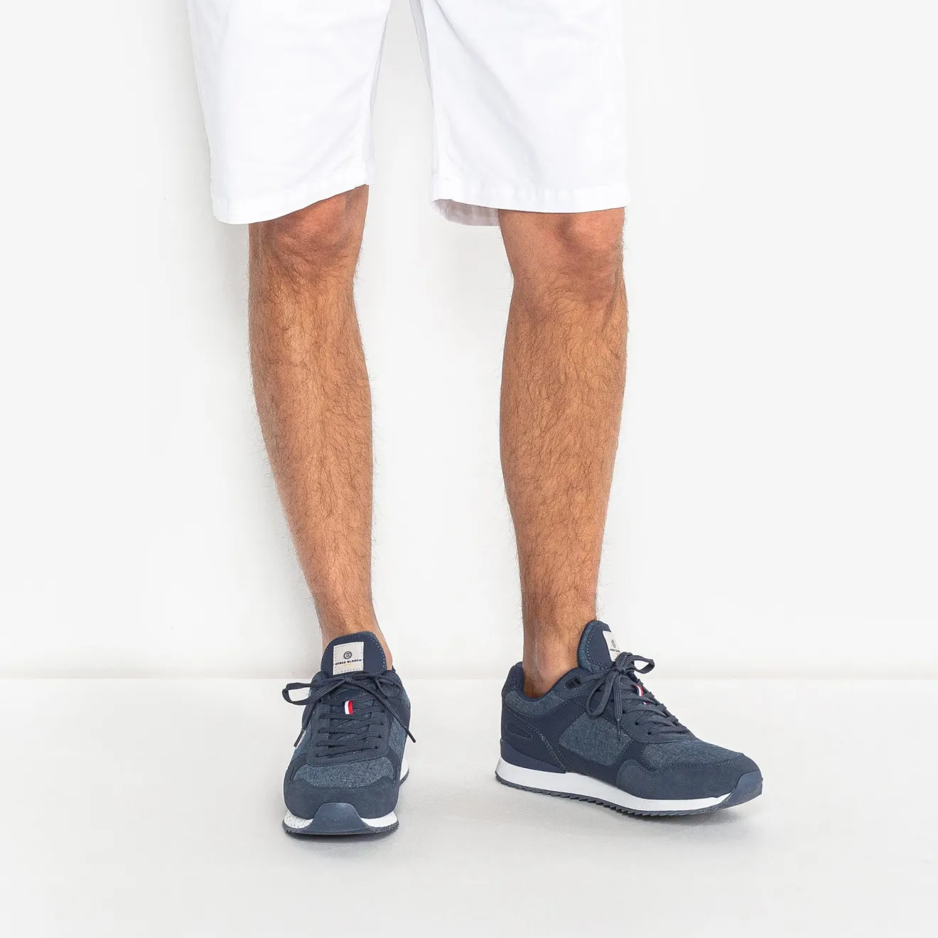 Collection Chamonix|Le Sportif>SERGE BLANCO Chamonix vintage canvas navy sneaker CORAIL