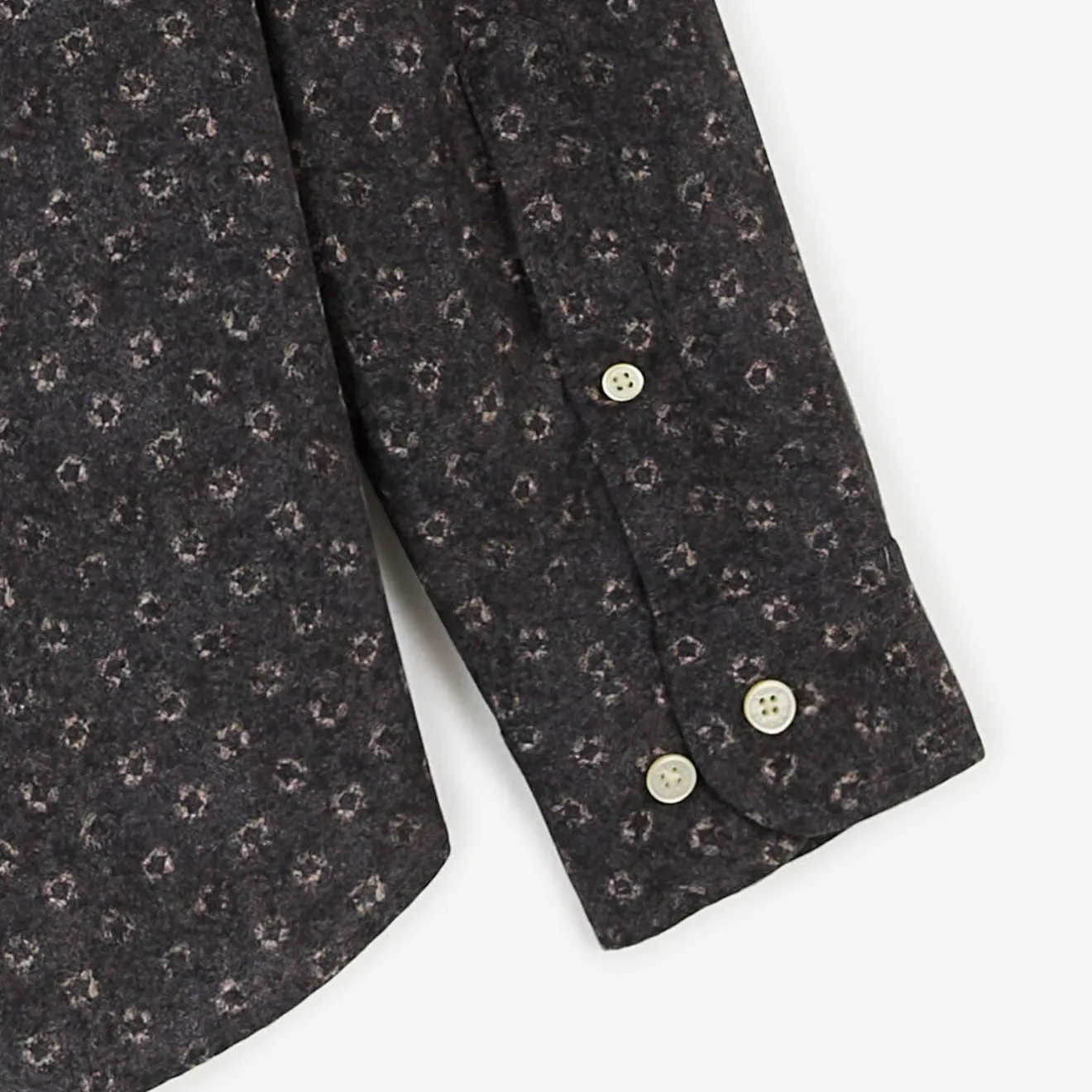 Chemises>SERGE BLANCO Charcoal printed poplin shirt with slim fit OLIVE