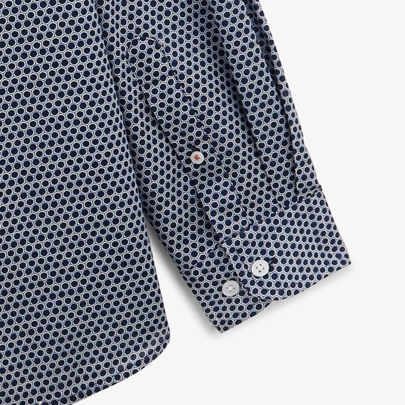Chemises>SERGE BLANCO Charles alveoli dark navy shirt OFF WHITE