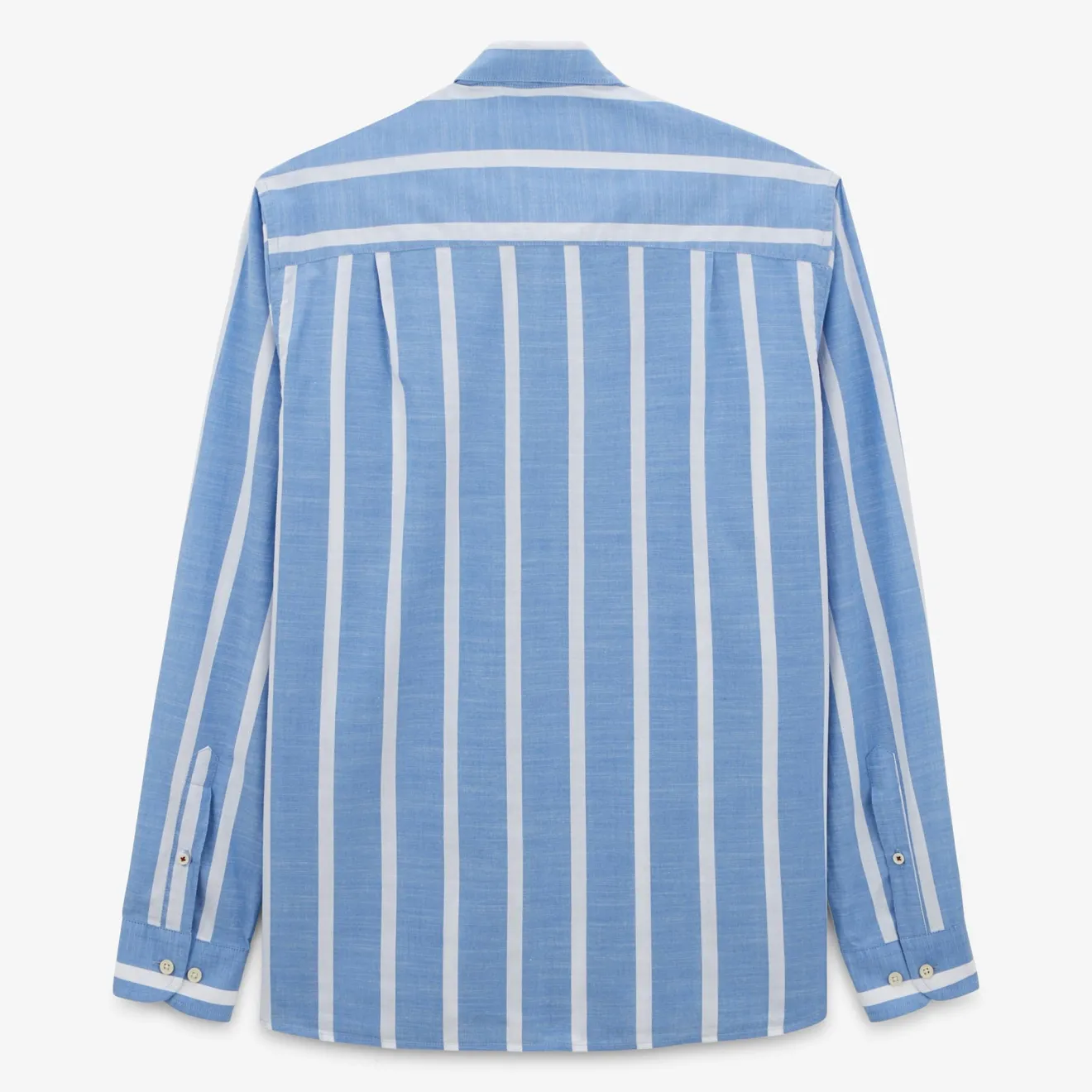 Chemises>SERGE BLANCO Charles blue striped shirt BLANC