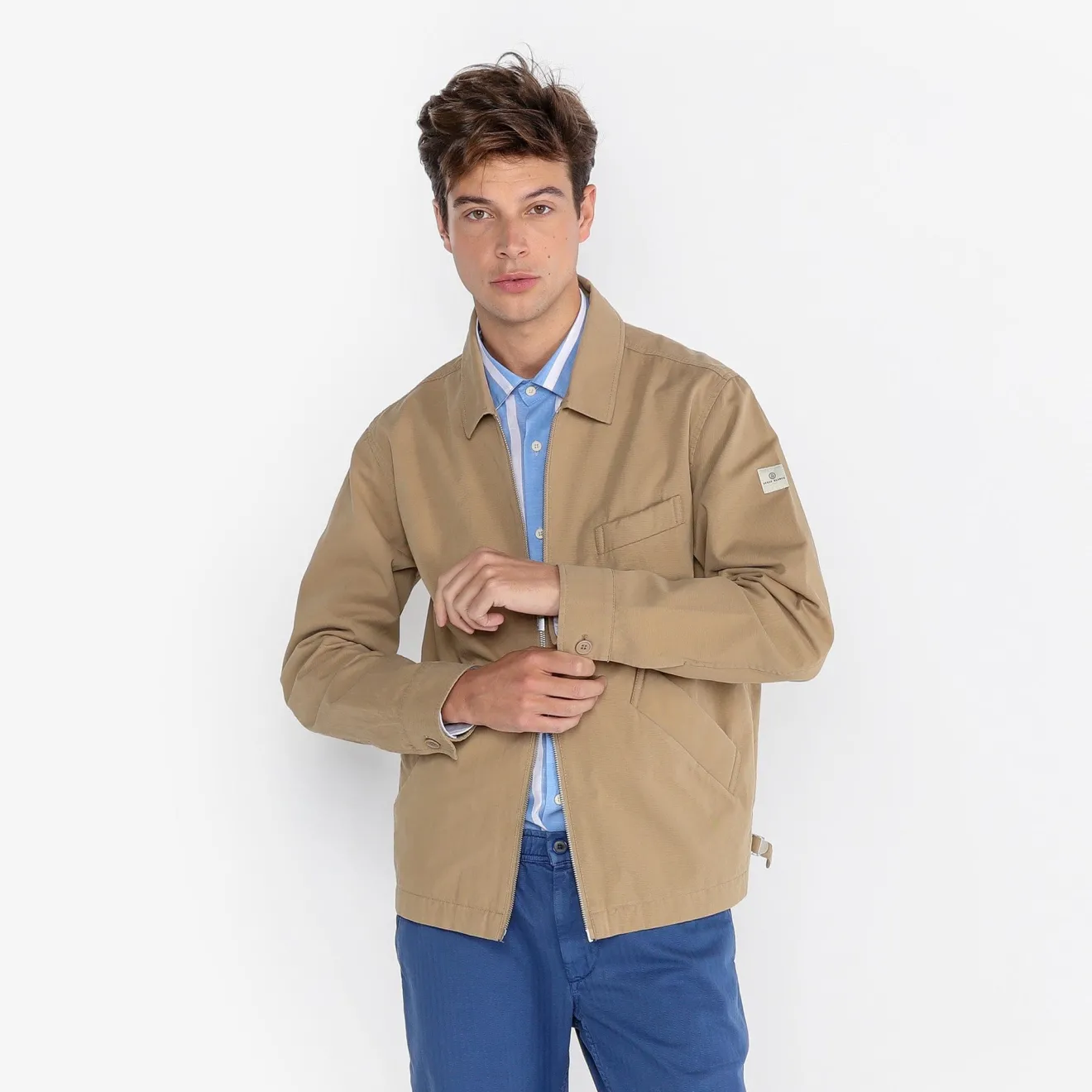 Chemises>SERGE BLANCO Charles blue striped shirt BLANC