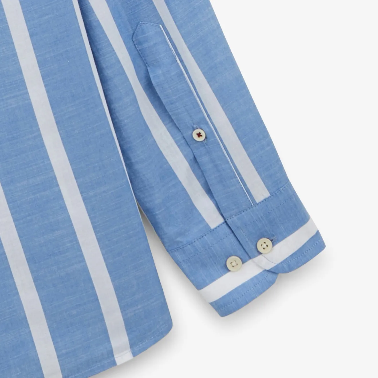Chemises>SERGE BLANCO Charles blue striped shirt BLANC
