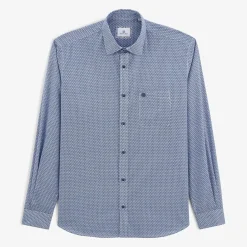 Chemises>SERGE BLANCO Charles Shirt Geometric Print Blue | CORAIL