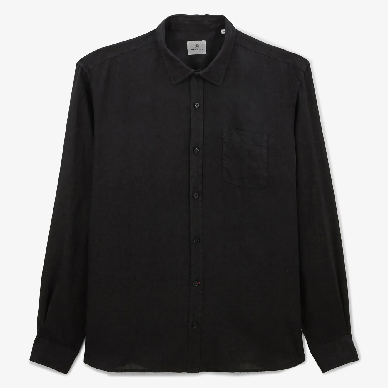 Chemises>SERGE BLANCO Charles shirt in black linen BLEU