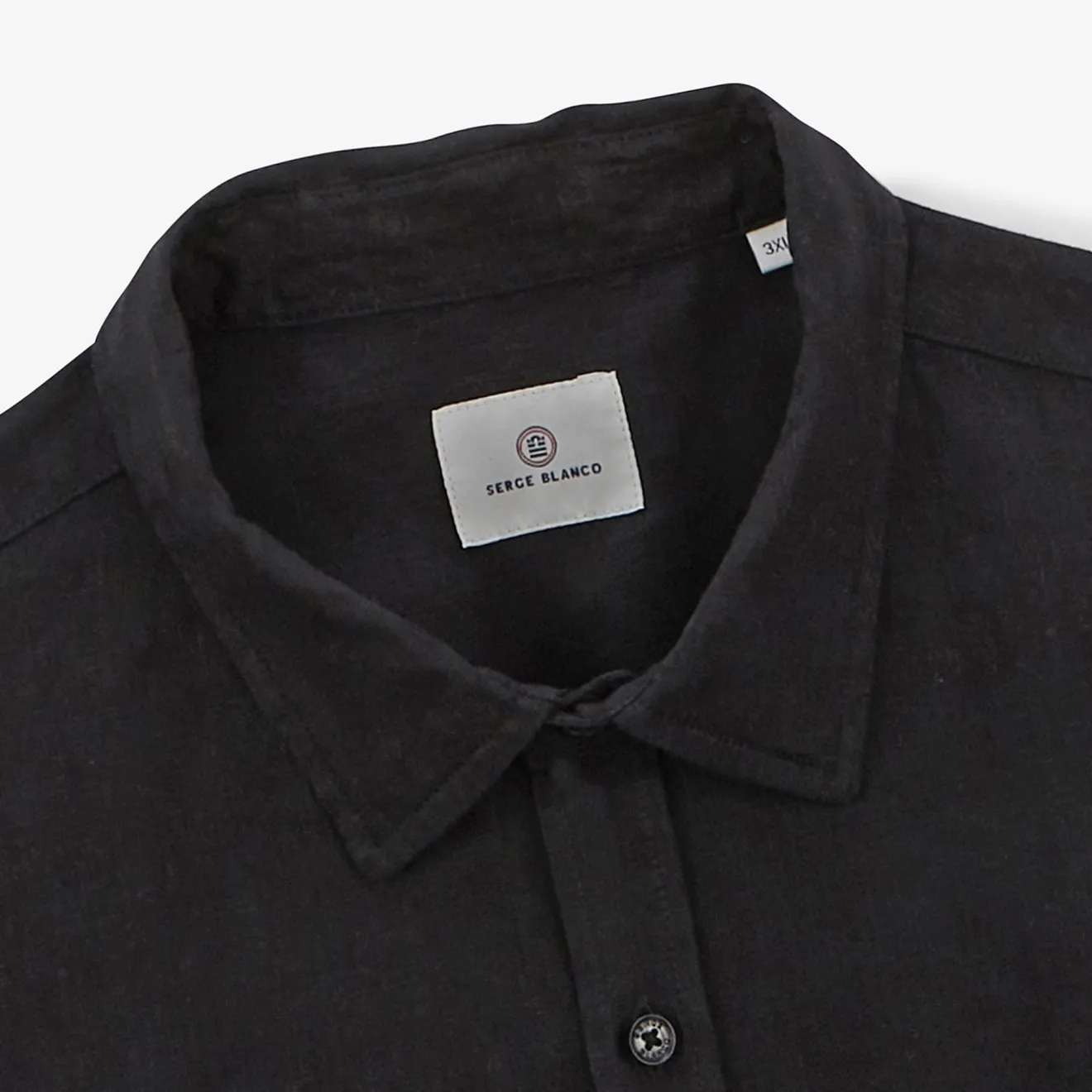 Chemises>SERGE BLANCO Charles shirt in black linen BLEU