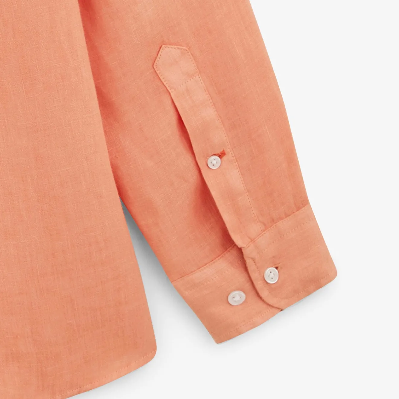 Chemises>SERGE BLANCO Charles shirt in coral orange linen ABRICOT
