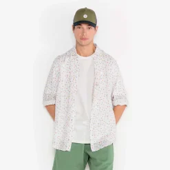 Chemises>SERGE BLANCO Charles shirt in white Summer linen DARK NAVY