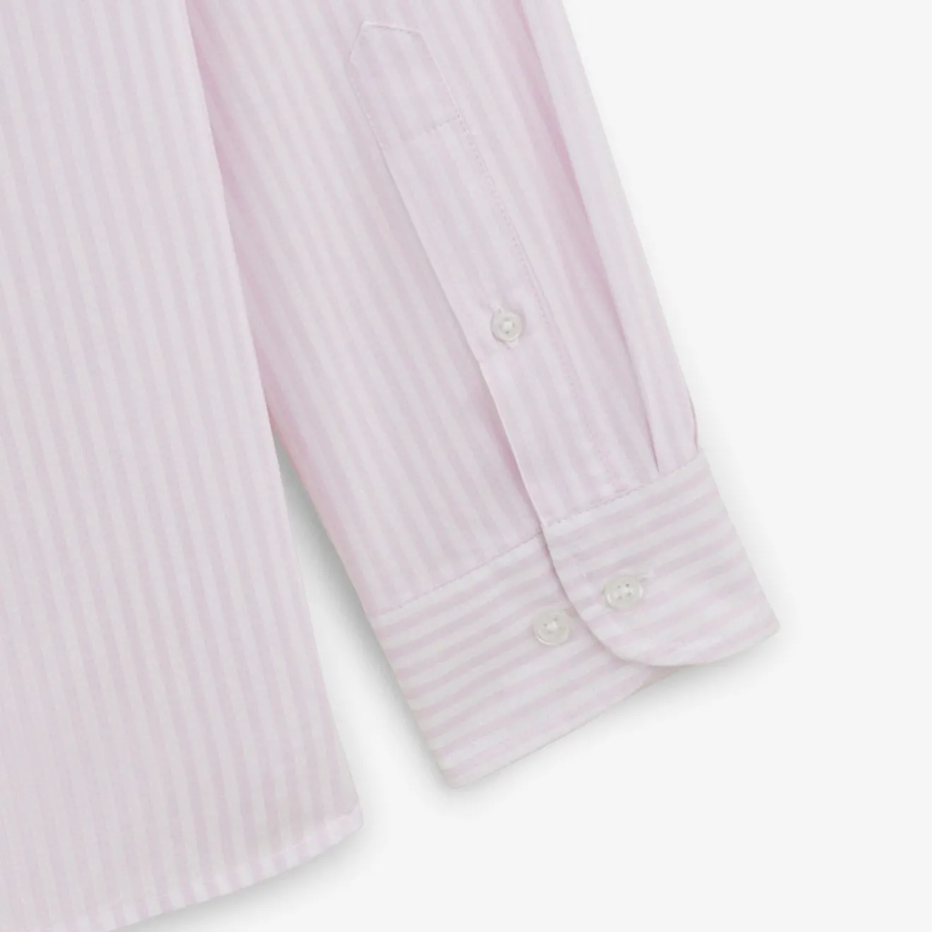 Chemises|L'élégant>SERGE BLANCO Charles shirt with lilac pink stick stripes BLANC