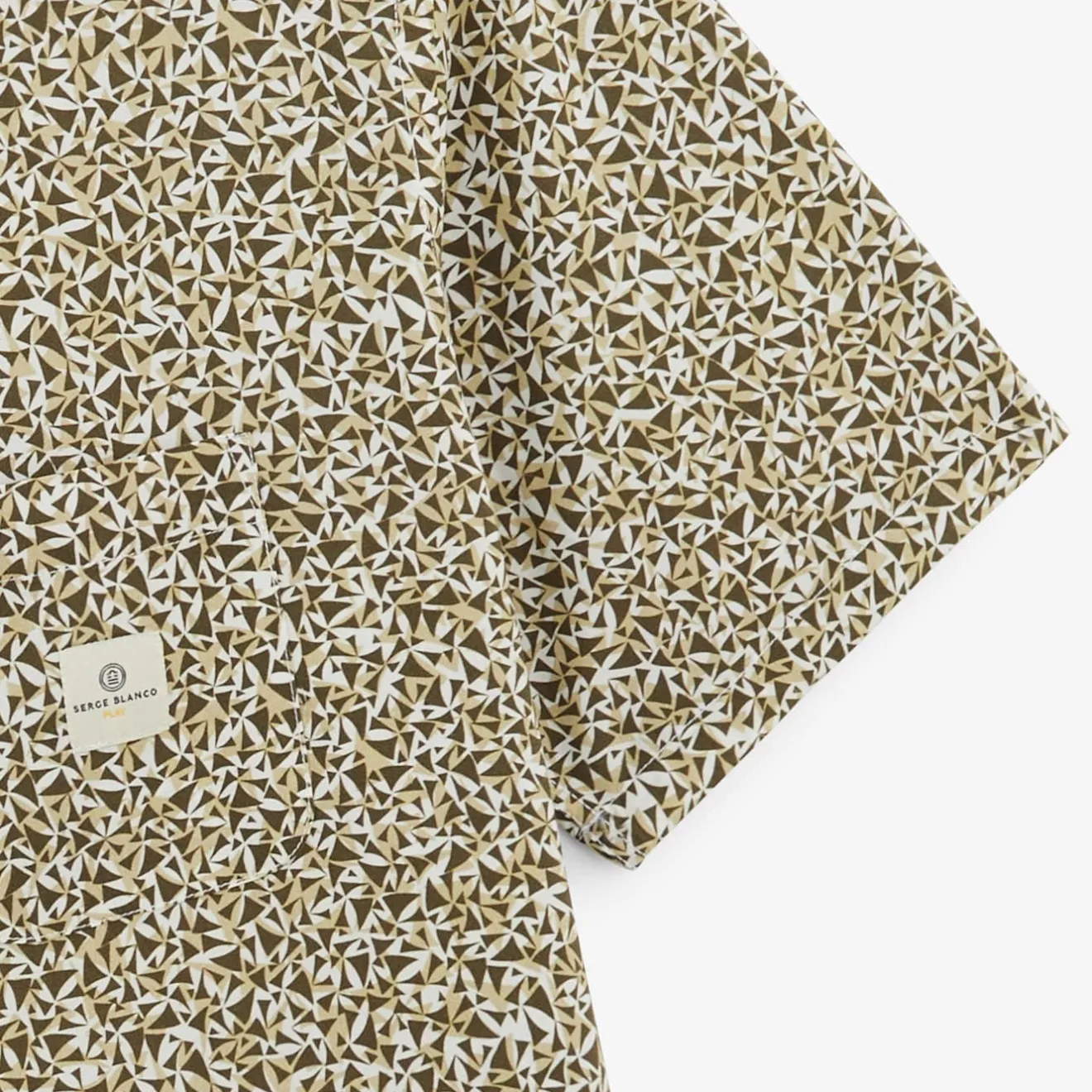 Ligne Play|Chemises>SERGE BLANCO Charles shirt with military green graphic patterns DENIM