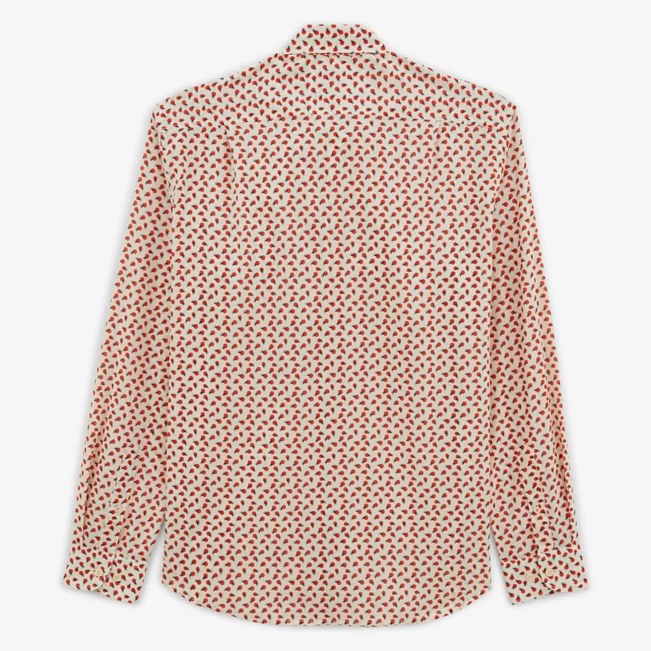 Chemises>SERGE BLANCO Charles shirt with off-white graphic pattern CAMEL