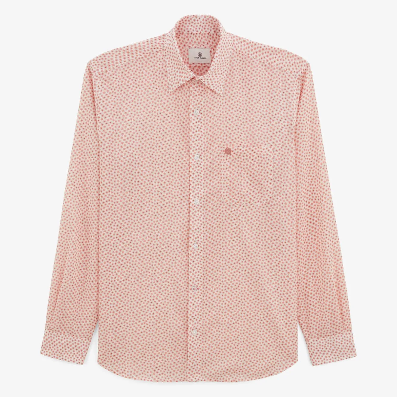 Chemises>SERGE BLANCO Charles shirt with orange coral stars TECK