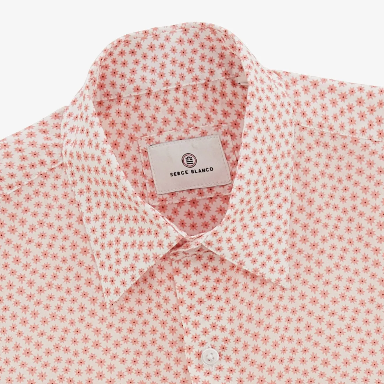 Chemises>SERGE BLANCO Charles shirt with orange coral stars TECK