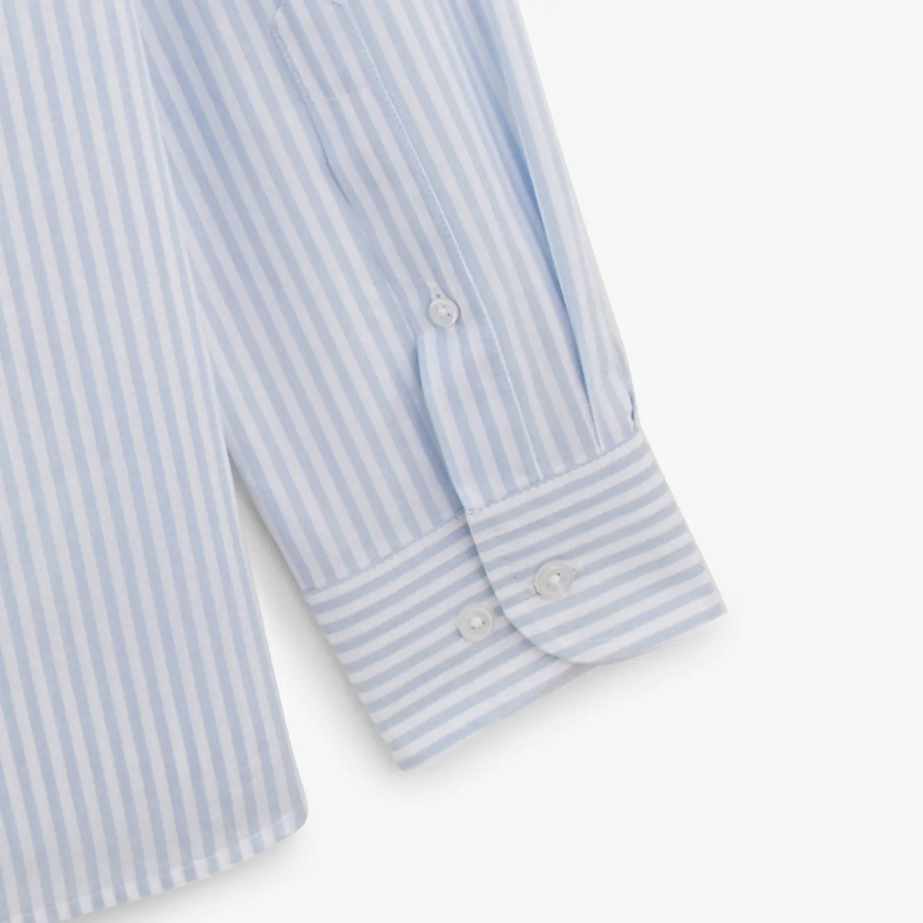 Chemises>SERGE BLANCO Charles shirt with sky blue stick stripes BLANC