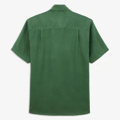 Chemises>SERGE BLANCO Charles short-sleeved shirt in mint green linen CIEL