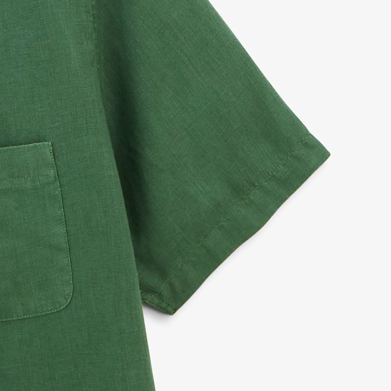 Chemises>SERGE BLANCO Charles short-sleeved shirt in mint green linen CIEL