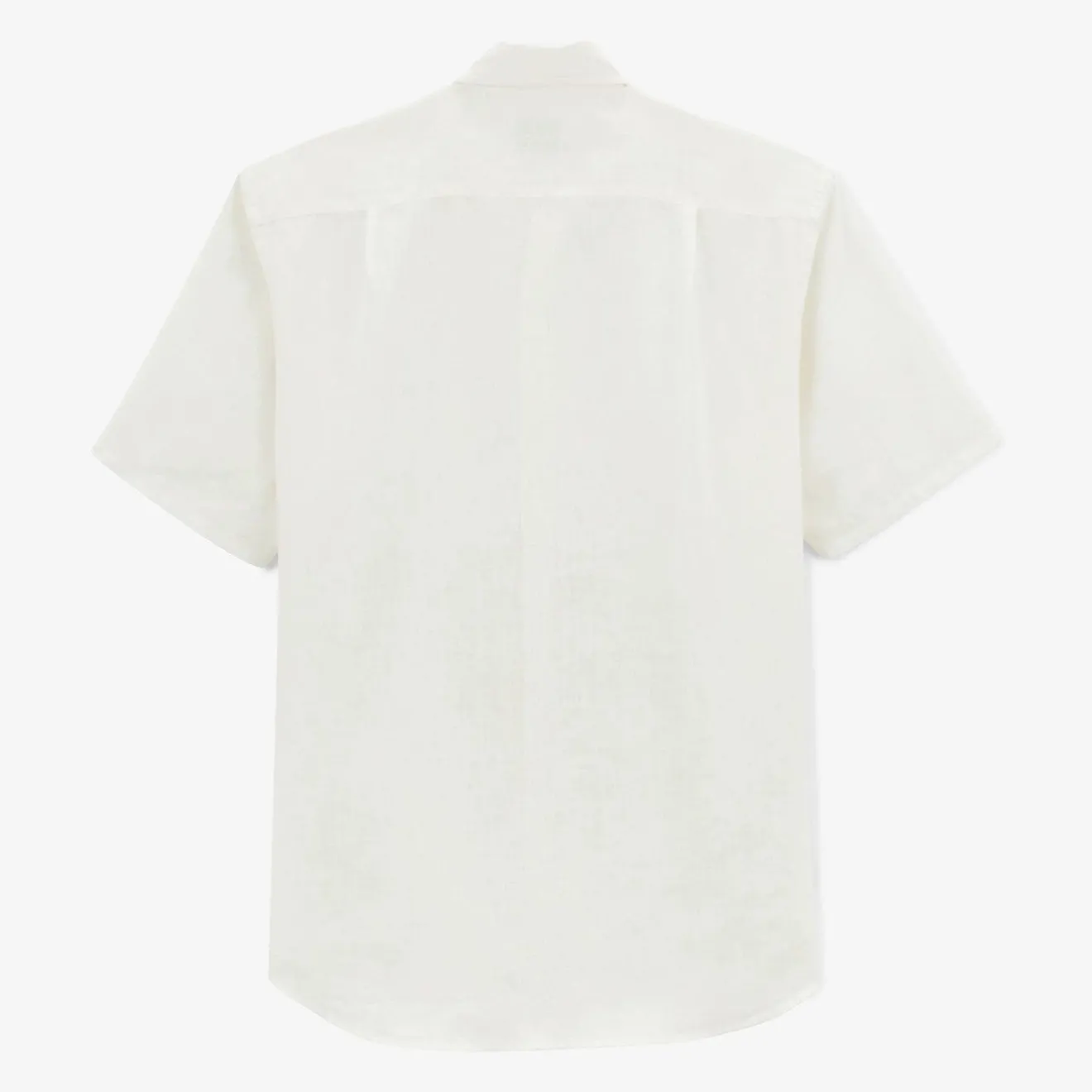Chemises>SERGE BLANCO Charles short-sleeved white linen shirt MILITAIRE