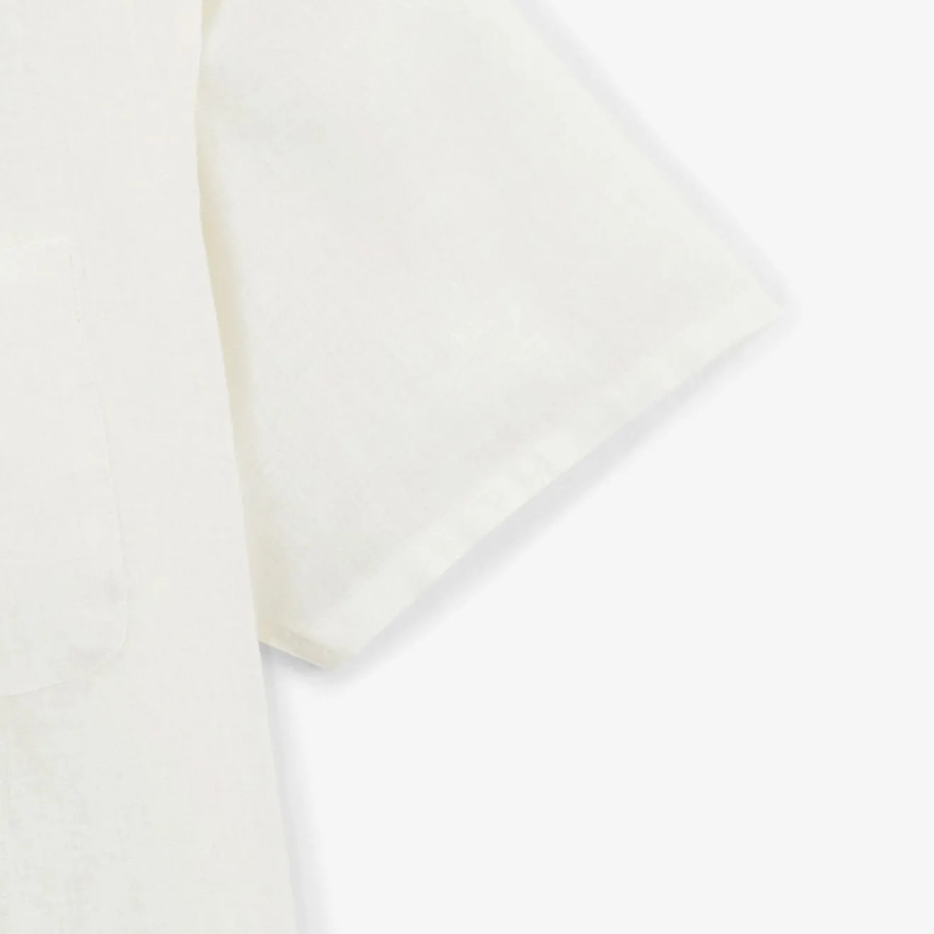 Chemises>SERGE BLANCO Charles short-sleeved white linen shirt MILITAIRE