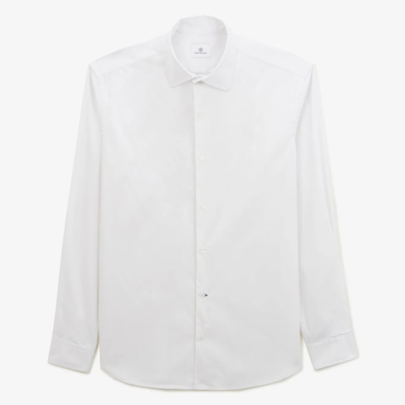 Chemises|L'élégant>SERGE BLANCO Charles white cotton muslin shirt BLANC