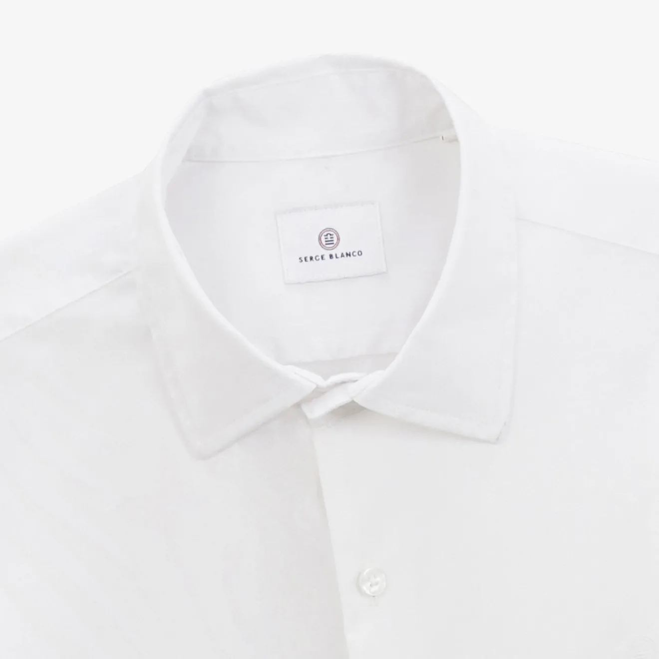 Chemises|L'élégant>SERGE BLANCO Charles white cotton muslin shirt BLANC