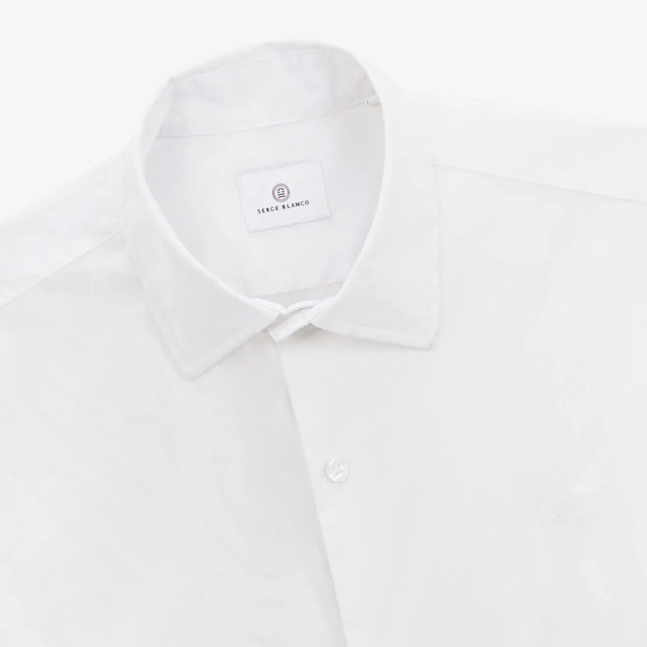 Chemises>SERGE BLANCO Chemise homme coton popeline confort stretch blanche NATION