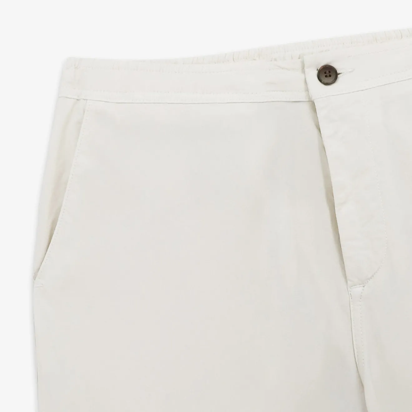 Ligne Play|Pantalons>SERGE BLANCO Chino 743 parachute canvas elasticated waist white latte TECK
