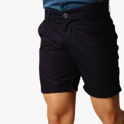 Shorts & Bermudas>SERGE BLANCO Chino Bermuda shorts with fine tone-on-tone stripes INDIGO