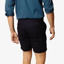 Shorts & Bermudas>SERGE BLANCO Chino Bermuda shorts with fine tone-on-tone stripes INDIGO