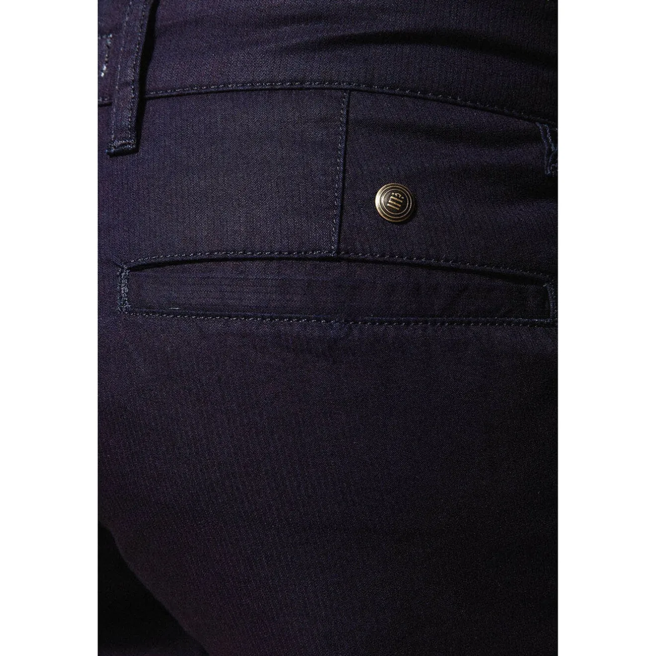 Shorts & Bermudas>SERGE BLANCO Chino Bermuda shorts with fine tone-on-tone stripes INDIGO