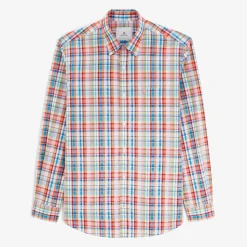 Chemises>SERGE BLANCO Clark Shirt in Multi-Colored Plaid Poplin OFF WHITE